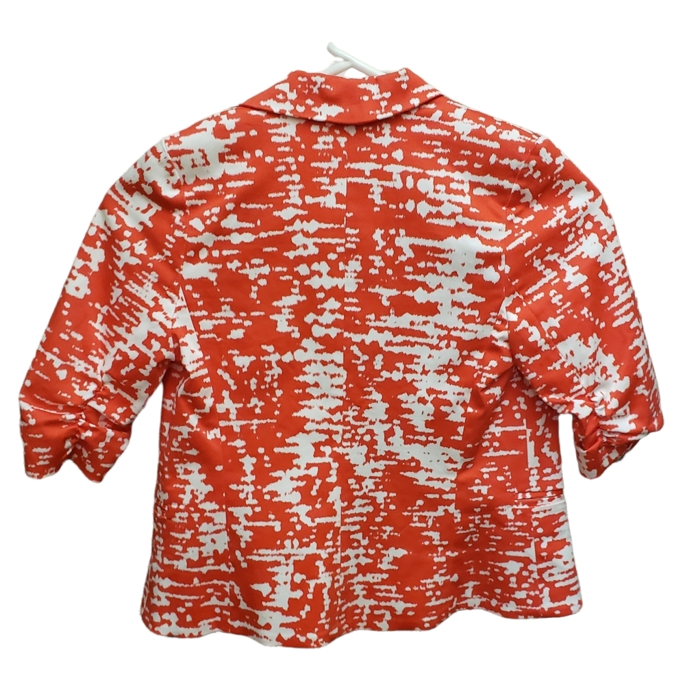 Aqua Vibrant Cropped Blazer Red White Abstract Print - Picture 5 of 12
